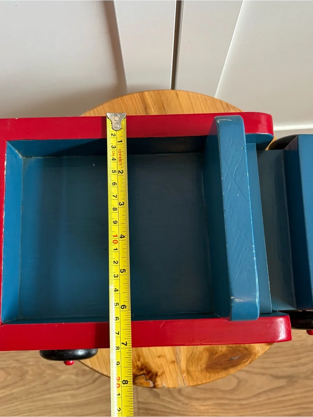 Vintage Handcrafted Painted Wooden Truck De Stijl minimalist style Montessori